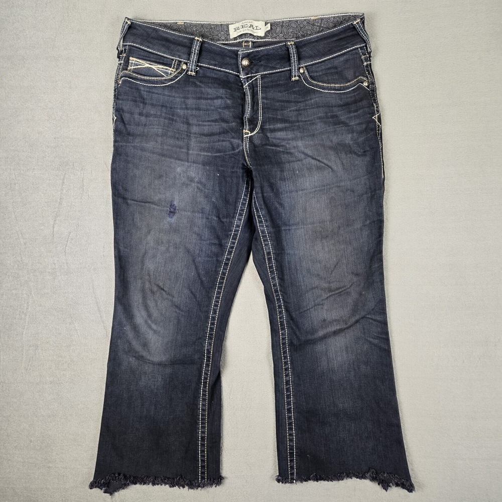 Ariat‎ Jeans Women's 33R (Fits 38) Mid Rise Boot Cut Cowgirl Western Denim *READ